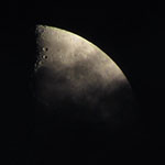 Moon split by clouds